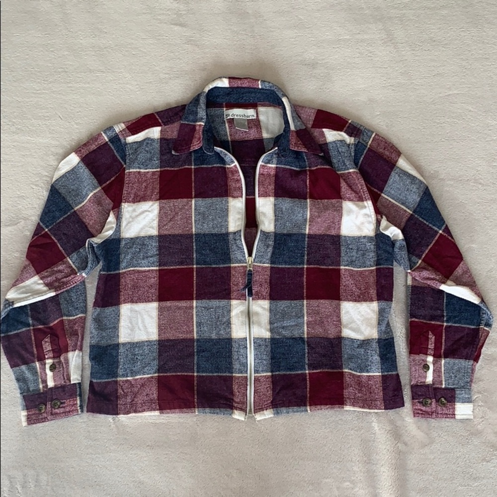 Dress Barn Plaid Jacket / Flannel Jacket (Zipper)